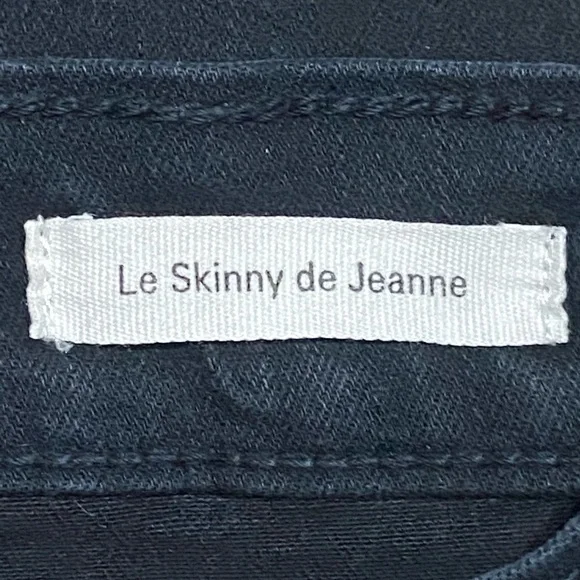 Frame Denim Black Le Skinny De Jeanne Distressed Jeans Women’s Size 27 - Picture 11 of 12